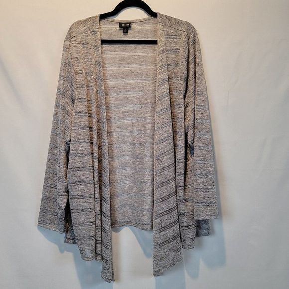 a.n.a Sweaters - A.n.a. waterfall open front light knit silver cardigan sweater plus size